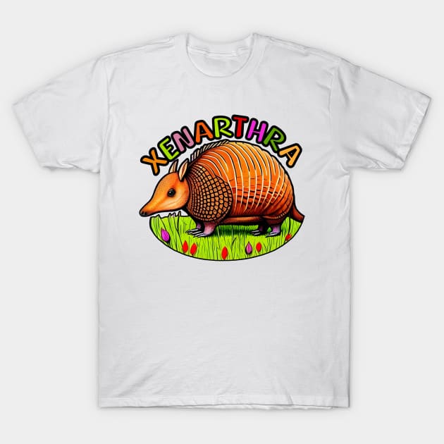 Animal Alphabet - X for Xenarthra T-Shirt by Shubol